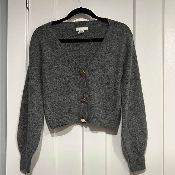 H&M Charcoal Button-Up Women's Cardigan - Picture 1 of 5